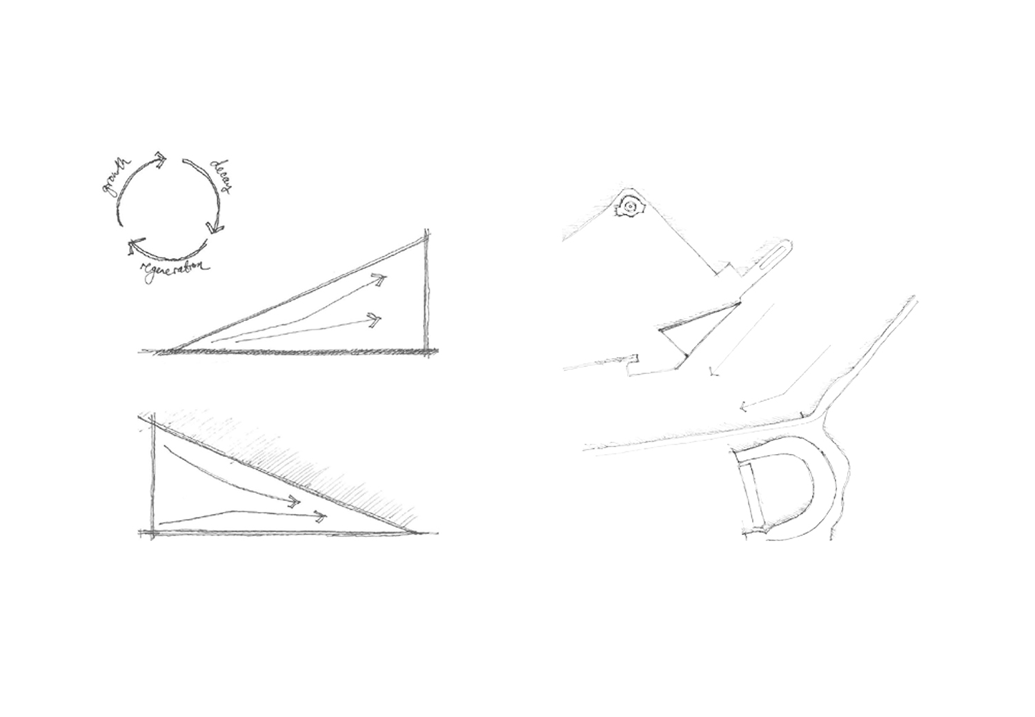 Concept diagrams showing form development