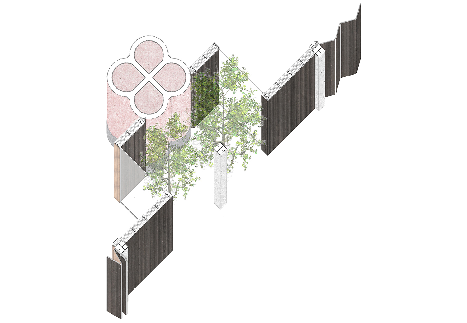 Interaction between chimney and facade