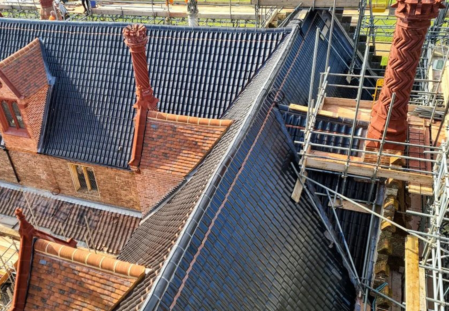 Roof undergoing restoration