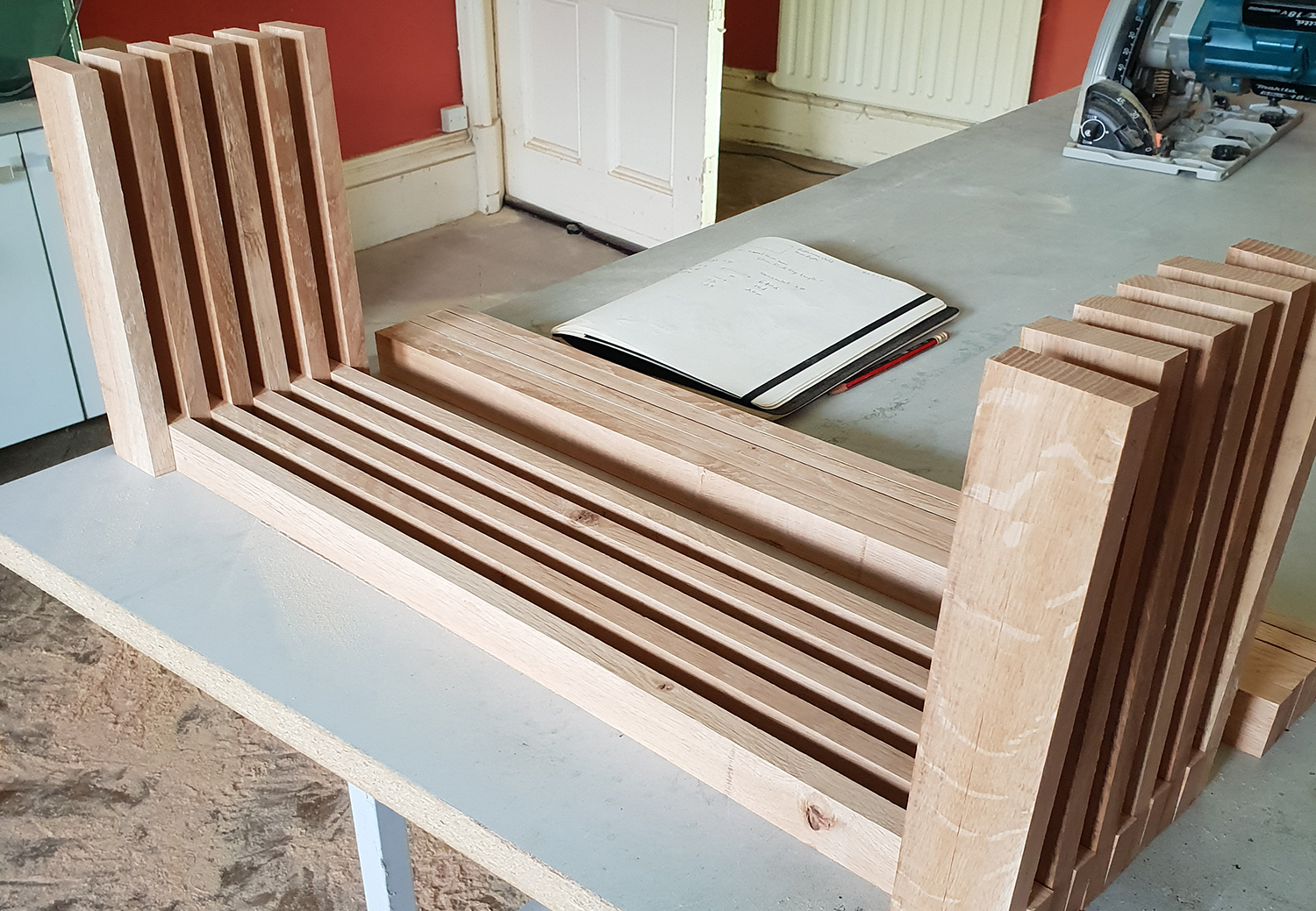 Shelf components assembled