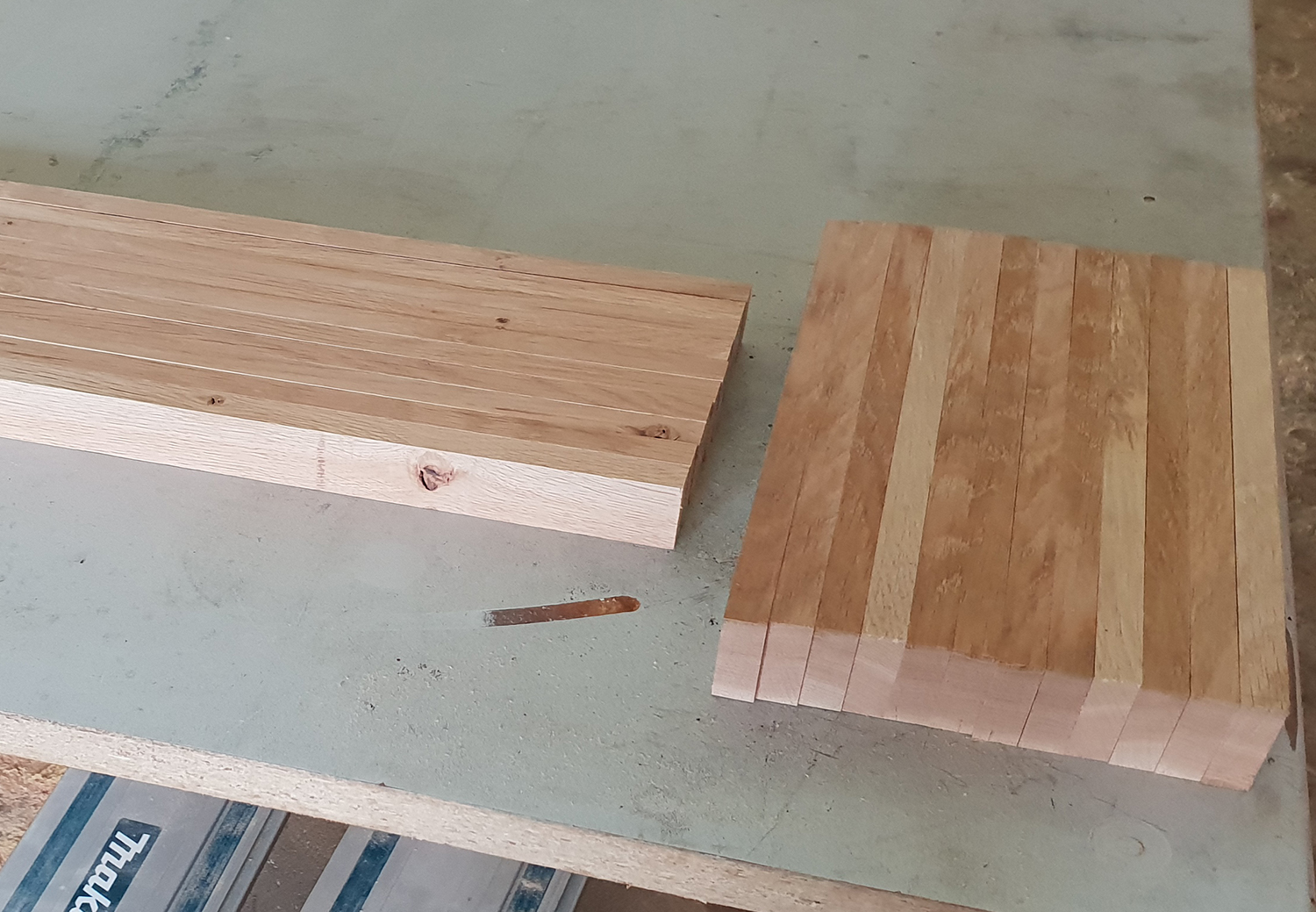 Shelf components prior to assembly