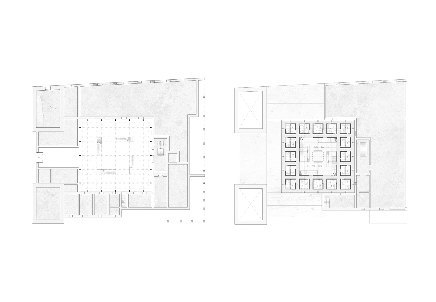 Ground and first floor plans