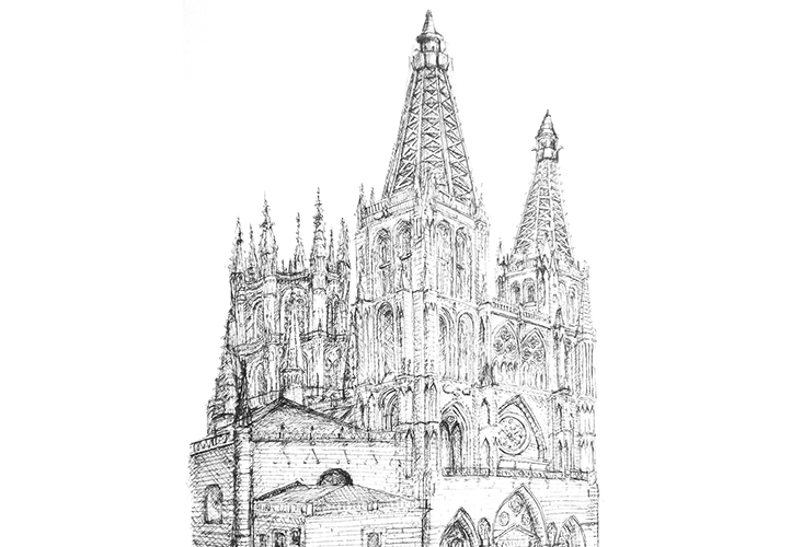 Drawing of Burgos cathedral