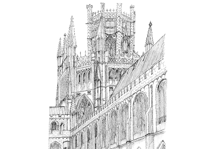Sketch of Ely cathedral