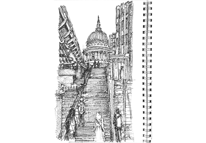 Drawing of St Pauls cathedral